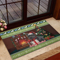 Scotland Christmas Rubber Doormat Scottish Terrier - Nollaig Chridheil - Wonder Print Shop