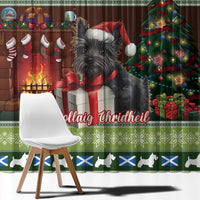 Scotland Christmas Window Curtain Scottish Terrier - Nollaig Chridheil - Wonder Print Shop