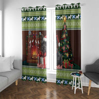 Scotland Christmas Window Curtain Scottish Terrier - Nollaig Chridheil - Wonder Print Shop