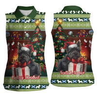Scotland Christmas Women Sleeveless Polo Shirt Scottish Terrier - Nollaig Chridheil - Wonder Print Shop