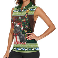 Scotland Christmas Women Sleeveless Polo Shirt Scottish Terrier - Nollaig Chridheil - Wonder Print Shop