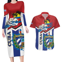 Cuba Independence Day Couples Matching Long Sleeve Bodycon Dress and Hawaiian Shirt Cuban Trogon Mix Hedychium Coronarium - Wonder Print Shop