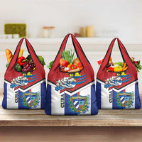 Cuba Independence Day Grocery Bag Cuban Trogon Mix Hedychium Coronarium