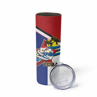 Cuba Independence Day Skinny Tumbler Cuban Trogon Mix Hedychium Coronarium - Coat Of Arms Style - Wonder Print Shop