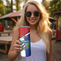 Cuba Independence Day Skinny Tumbler Cuban Trogon Mix Hedychium Coronarium - Coat Of Arms Style - Wonder Print Shop