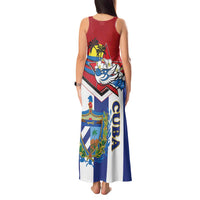 Cuba Independence Day Tank Maxi Dress Cuban Trogon Mix Hedychium Coronarium - Wonder Print Shop