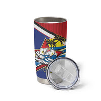 Cuba Independence Day Tumbler Cup Cuban Trogon Mix Hedychium Coronarium - Coat Of Arms Style - Wonder Print Shop