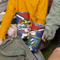 Cuba Independence Day Tumbler Cup Cuban Trogon Mix Hedychium Coronarium - Coat Of Arms Style - Wonder Print Shop