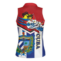 Cuba Independence Day Women Sleeveless Polo Shirt Cuban Trogon Mix Hedychium Coronarium - Wonder Print Shop