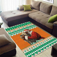 Ivory Coast Christmas Area Rug Black Santa With Forest Elephant - Wonder Print Shop