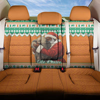 Ivory Coast Christmas Back Car Seat Cover Black Santa With Forest Elephant - Wonder Print Shop