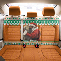 Ivory Coast Christmas Back Car Seat Cover Black Santa With Forest Elephant - Wonder Print Shop