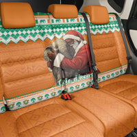 Ivory Coast Christmas Back Car Seat Cover Black Santa With Forest Elephant - Wonder Print Shop