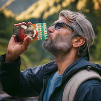 Ivory Coast Christmas 4 in 1 Can Cooler Tumbler Black Santa With Forest Elephant - Wonder Print Shop