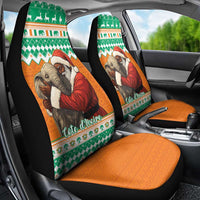 Ivory Coast Christmas Car Seat Cover Black Santa With Forest Elephant - Wonder Print Shop