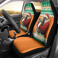 Ivory Coast Christmas Car Seat Cover Black Santa With Forest Elephant - Wonder Print Shop