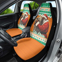 Ivory Coast Christmas Car Seat Cover Black Santa With Forest Elephant - Wonder Print Shop