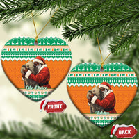 Ivory Coast Christmas Ceramic Ornament Black Santa With Forest Elephant - Wonder Print Shop