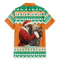 Ivory Coast Christmas Family Matching Mermaid Dress and Hawaiian Shirt Black Santa With Forest Elephant - Wonder Print Shop
