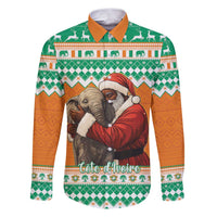 Ivory Coast Christmas Family Matching Puletasi and Hawaiian Shirt Black Santa With Forest Elephant - Wonder Print Shop