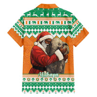 Ivory Coast Christmas Family Matching Short Sleeve Bodycon Dress and Hawaiian Shirt Black Santa With Forest Elephant - Wonder Print Shop