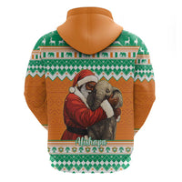 Ivory Coast Christmas Hoodie Black Santa With Forest Elephant - Wonder Print Shop