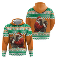Ivory Coast Christmas Hoodie Black Santa With Forest Elephant - Wonder Print Shop