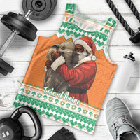 Ivory Coast Christmas Men Tank Top Black Santa With Forest Elephant - Wonder Print Shop