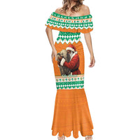 Ivory Coast Christmas Mermaid Dress Black Santa With Forest Elephant - Wonder Print Shop