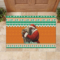 Ivory Coast Christmas Rubber Doormat Black Santa With Forest Elephant - Wonder Print Shop