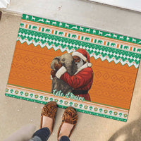 Ivory Coast Christmas Rubber Doormat Black Santa With Forest Elephant - Wonder Print Shop