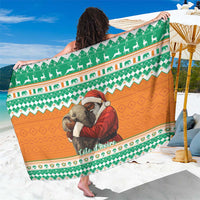 Ivory Coast Christmas Sarong Black Santa With Forest Elephant - Wonder Print Shop