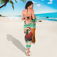 Ivory Coast Christmas Sarong Black Santa With Forest Elephant - Wonder Print Shop