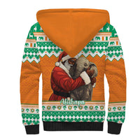 Ivory Coast Christmas Sherpa Hoodie Black Santa With Forest Elephant - Wonder Print Shop