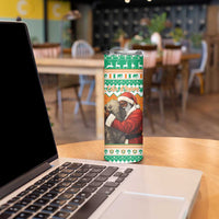 Ivory Coast Christmas Skinny Tumbler Black Santa With Forest Elephant - Wonder Print Shop