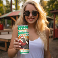 Ivory Coast Christmas Skinny Tumbler Black Santa With Forest Elephant - Wonder Print Shop