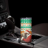 Ivory Coast Christmas Skinny Tumbler Black Santa With Forest Elephant - Wonder Print Shop
