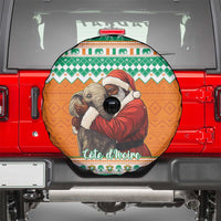 Ivory Coast Christmas Spare Tire Cover Black Santa With Forest Elephant - Wonder Print Shop