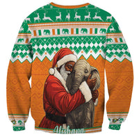 Ivory Coast Christmas Sweatshirt Black Santa With Forest Elephant - Wonder Print Shop