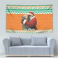 Ivory Coast Christmas Tapestry Black Santa With Forest Elephant - Wonder Print Shop
