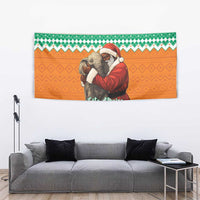 Ivory Coast Christmas Tapestry Black Santa With Forest Elephant - Wonder Print Shop