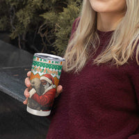 Ivory Coast Christmas Tumbler Cup Black Santa With Forest Elephant - Wonder Print Shop