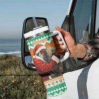 Ivory Coast Christmas Tumbler With Handle Black Santa With Forest Elephant - Wonder Print Shop
