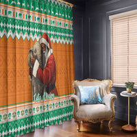 Ivory Coast Christmas Window Curtain Black Santa With Forest Elephant - Wonder Print Shop