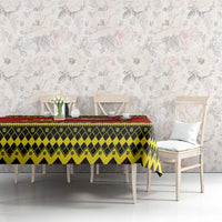 Uganda Christmas Tablecloth Grey Crowned Crane With Flag Map - Wonder Print Shop