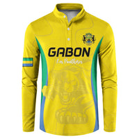Custom Gabon Football Button Sweatshirt Go Champions Les Pantheres