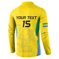 Custom Gabon Football Button Sweatshirt Go Champions Les Pantheres