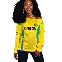 Custom Gabon Football Off Shoulder Sweater Go Champions Les Pantheres - Wonder Print Shop