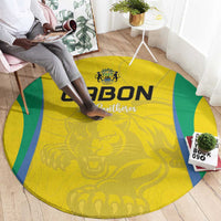 Gabon Football Round Carpet Go Champions Les Pantheres - Wonder Print Shop