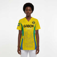 Custom Gabon Football Scrub Top Go Champions Les Pantheres - Wonder Print Shop